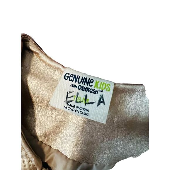 Genuine Kids By Oshkosh sized 18m gold faux leather jacket fits sizes 18m to 3T - Picture 7 of 8